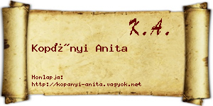 Kopányi Anita névjegykártya